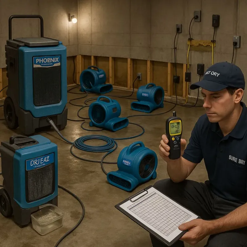 Structural Drying and Dehumidification process in Latimer, MS